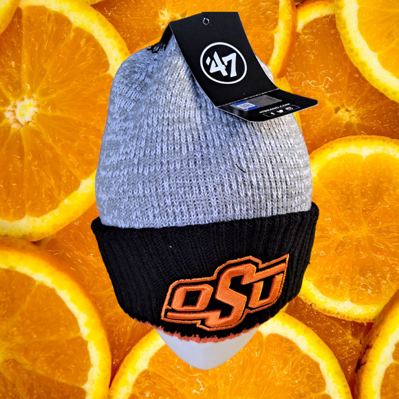 New 47 OSU Oklahoma State University Pom Pom Knit Hat‎ - Picture 1 of 6